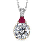 Moissanit, Niassa Rubin Schmuckset ca. 50 cm 925 Silber rhodiniert ca. 3.65 ct