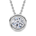 LUXURIANT VS-EF Labor Diamant Anhänger mit 50cm Kette, 925 Silber platiniert - 0,50 ct.