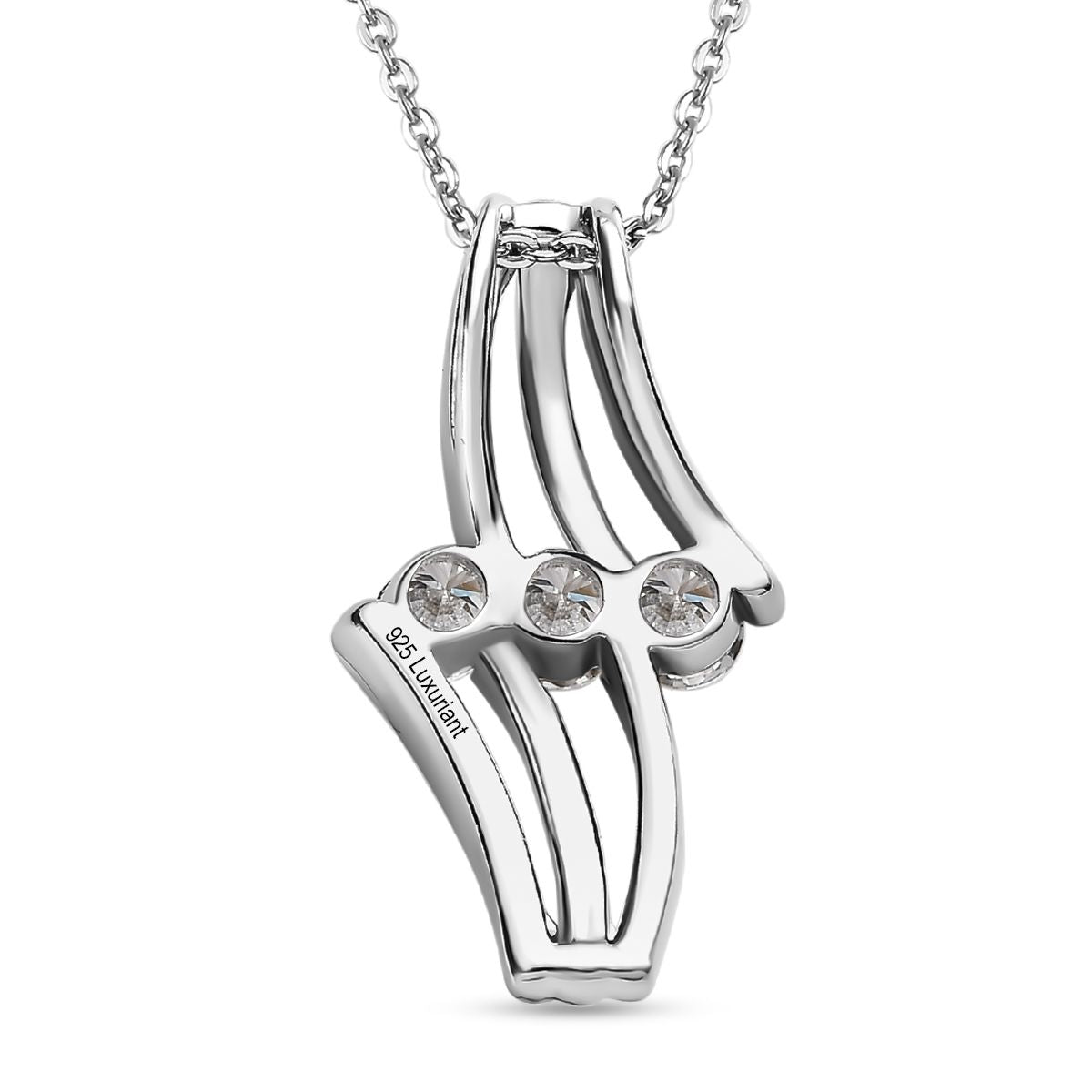 LUXURIANT DIAMOND - Lab Grown Diamant SI-GH Anhänger mit Kette ca. 50 cm, 925 Silber, tricolor, ca. 0.75 ct