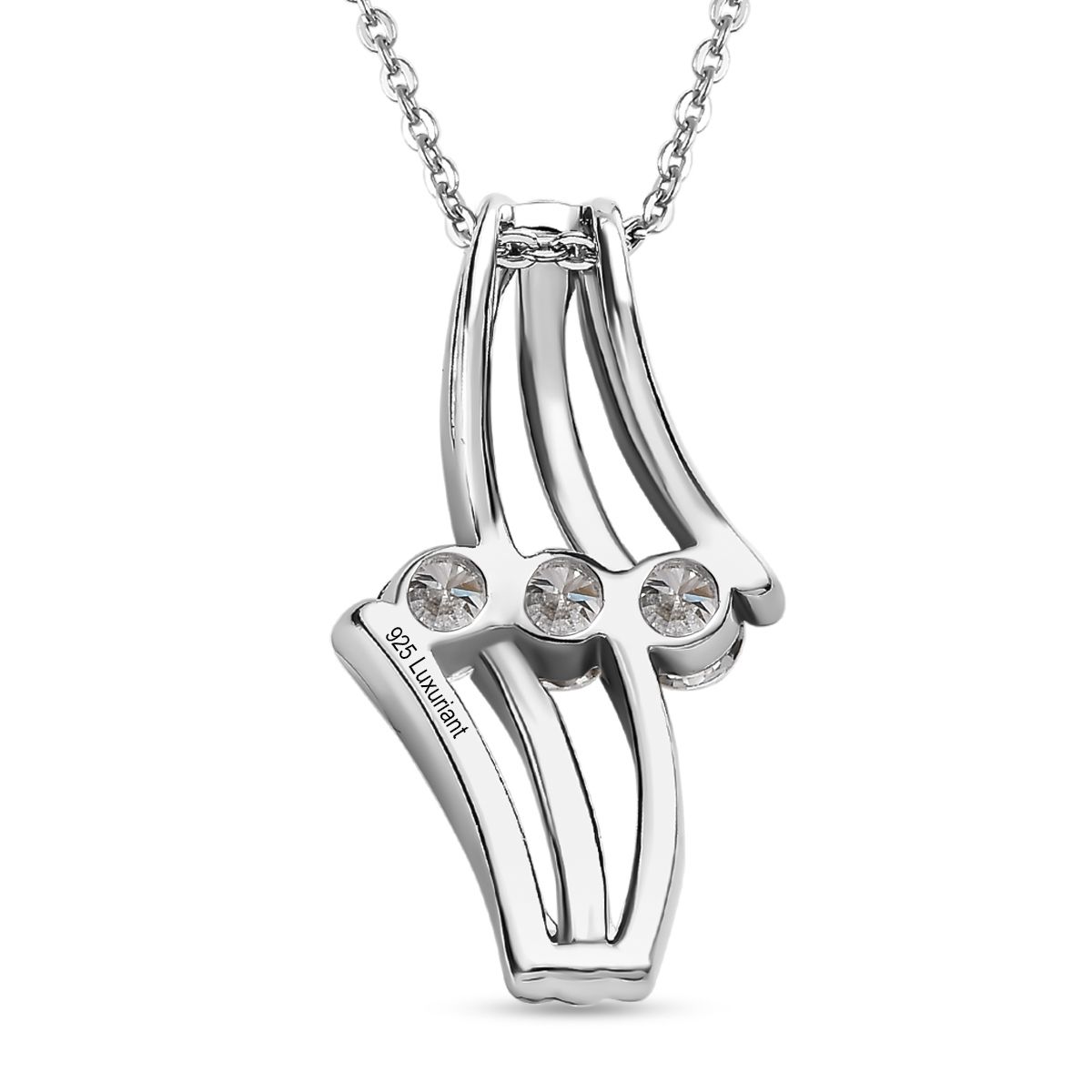LUXURIANT DIAMOND - Lab Grown Diamant SI-GH Anhänger mit Kette ca. 50 cm, 925 Silber, tricolor, ca. 0.75 ct