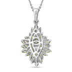 Natürlicher grüner Apatit Anhänger mit Kette ca. 50 cm, 925 Silber rhodiniert ca. 2.50 ct