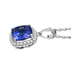 Rhapsody AAAA Tansanit, Weißer Diamant Schmuckset ca. 50 cm 950 Platin ca. 2.94 ct