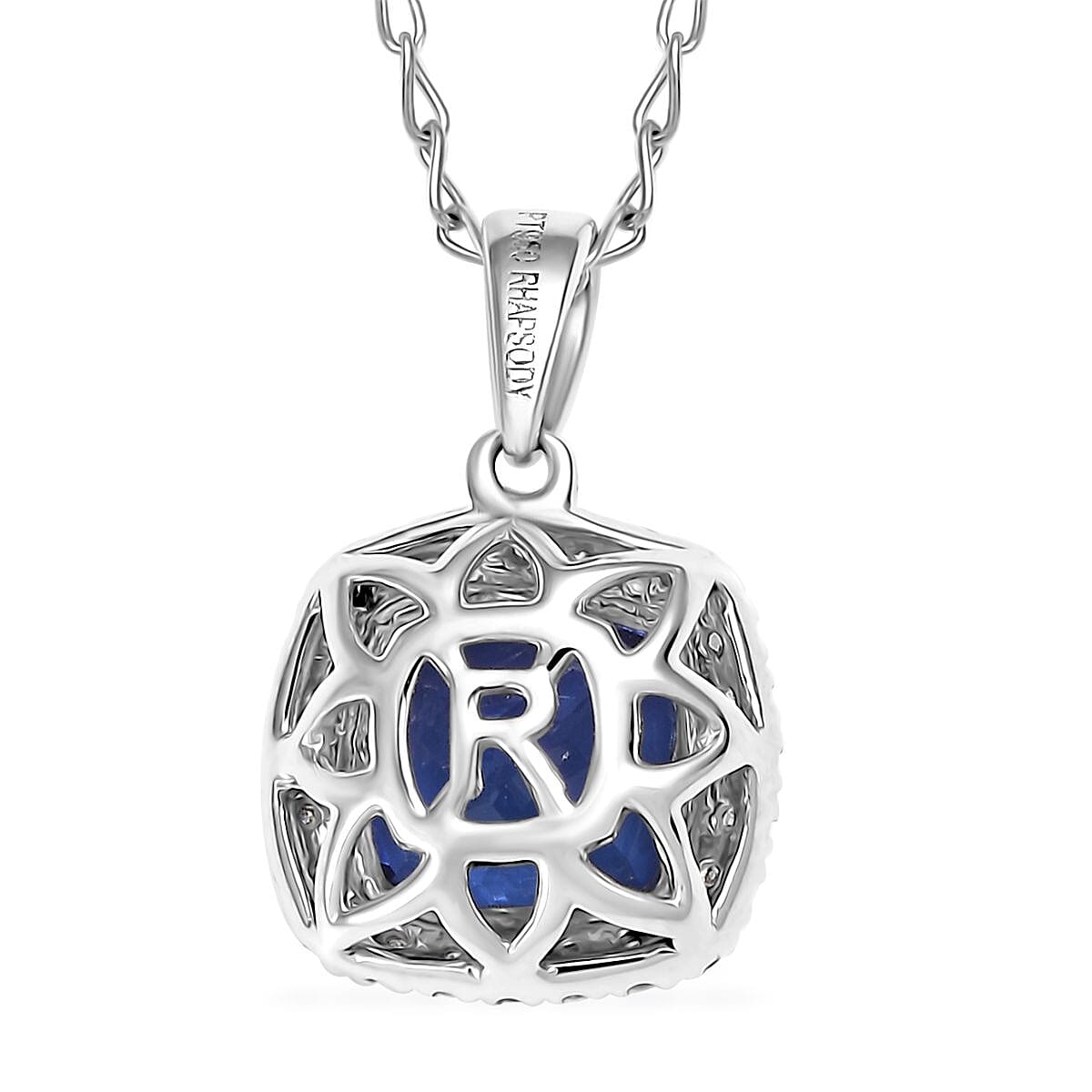 Rhapsody AAAA Tansanit, Weißer Diamant Schmuckset ca. 50 cm 950 Platin ca. 2.94 ct