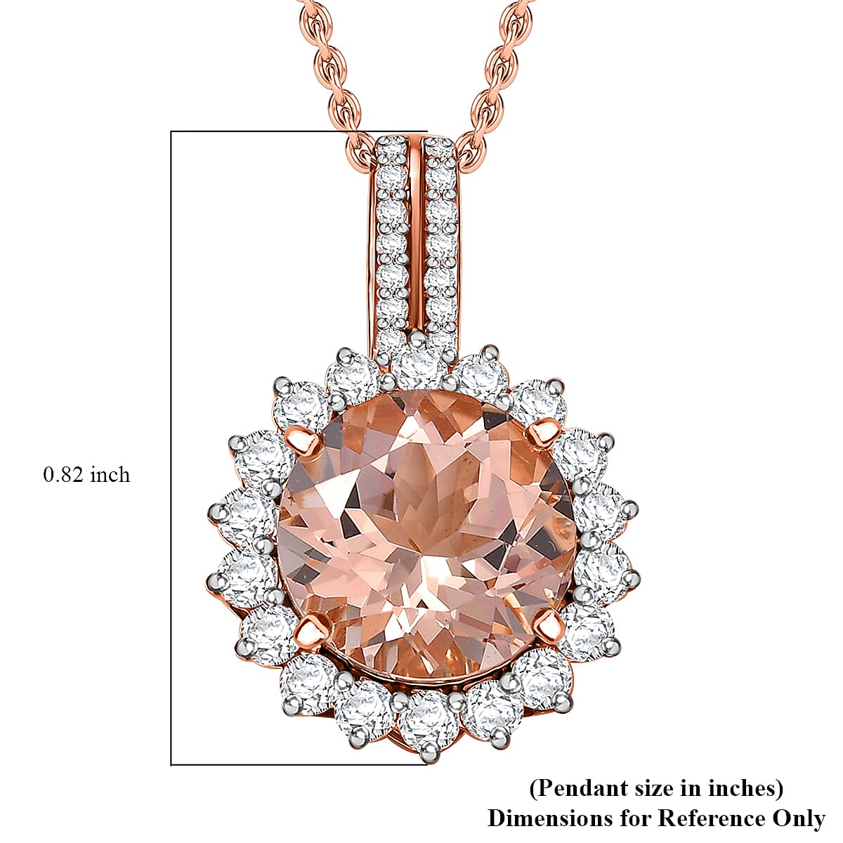 LUXORO AAA Morganit, Weißer Diamant AGI zertifiziert Schmuckset ca. 50 cm 417 Gold ca. 4.24 ct