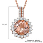 LUXORO AAA Morganit, Weißer Diamant AGI zertifiziert Schmuckset ca. 50 cm 417 Gold ca. 4.24 ct
