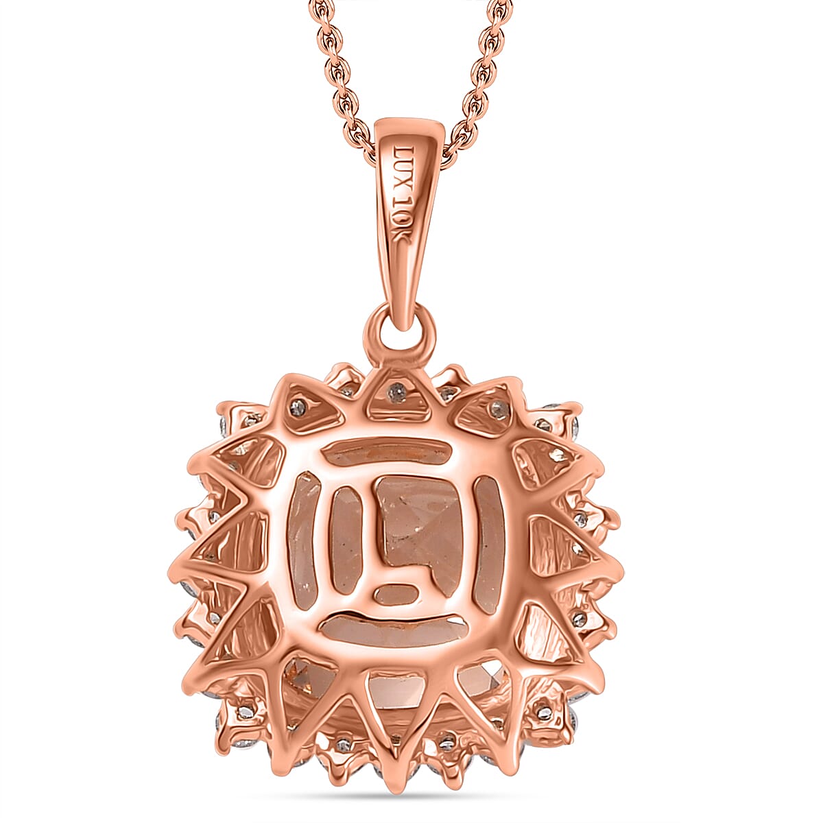 LUXORO AAA Morganit, Weißer Diamant AGI zertifiziert Schmuckset ca. 50 cm 417 Gold ca. 4.05 ct