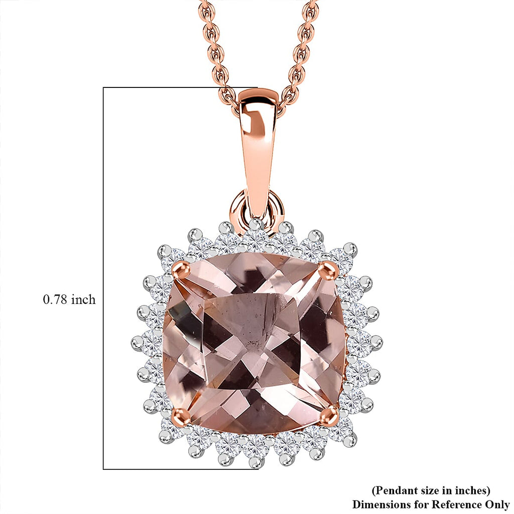 LUXORO AAA Morganit, Weißer Diamant AGI zertifiziert Schmuckset ca. 50 cm 417 Gold ca. 4.05 ct