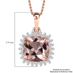 LUXORO AAA Morganit, Weißer Diamant AGI zertifiziert Schmuckset ca. 50 cm 417 Gold ca. 4.05 ct