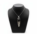 Orthoceras Schmuckset 925 Silber und 316L Edelstahl ca. 40.00 ct