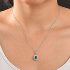 Rhapsody AAA Ceylon-Saphir, Paraiba Turmalin AGI zertifiziert Schmuckset ca. 50 cm 950 Platin ca. 1.52 ct