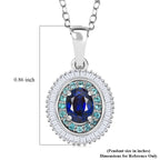 Rhapsody AAA Ceylon-Saphir, Paraiba Turmalin AGI zertifiziert Schmuckset ca. 50 cm 950 Platin ca. 1.52 ct