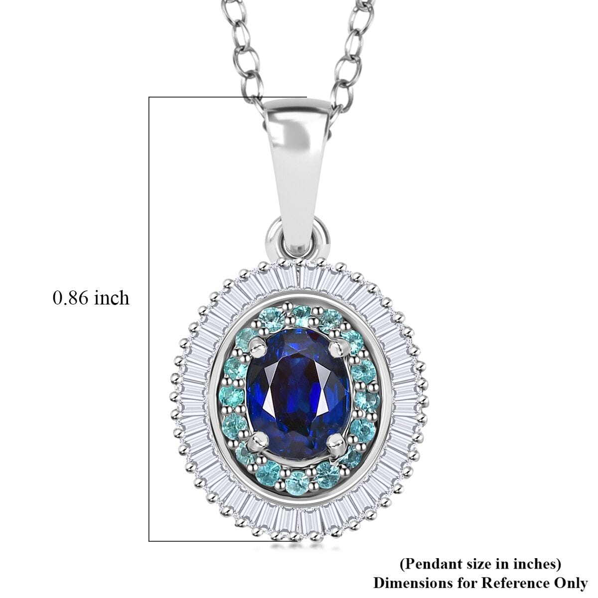 Rhapsody AAA Ceylon-Saphir, Paraiba Turmalin AGI zertifiziert Schmuckset ca. 50 cm 950 Platin ca. 1.52 ct