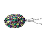 Rhodolith Granat, Afrikanischer Amethyst Anhänger mit Kette, Edelstahl ca. 9.44 ct