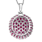Rhodolith Granat Anhänger mit Kette, Edelstahl ca. 9.44 ct