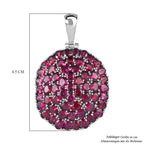 Rhodolith Granat Anhänger mit Kette, Edelstahl ca. 9.44 ct