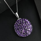 Afrikanischer Amethyst Anhänger mit Kette, Edelstahl ca. 9.44 ct