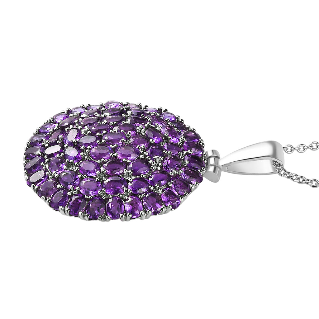 Afrikanischer Amethyst Anhänger mit Kette, Edelstahl ca. 9.44 ct