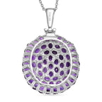 Afrikanischer Amethyst Anhänger mit Kette, Edelstahl ca. 9.44 ct