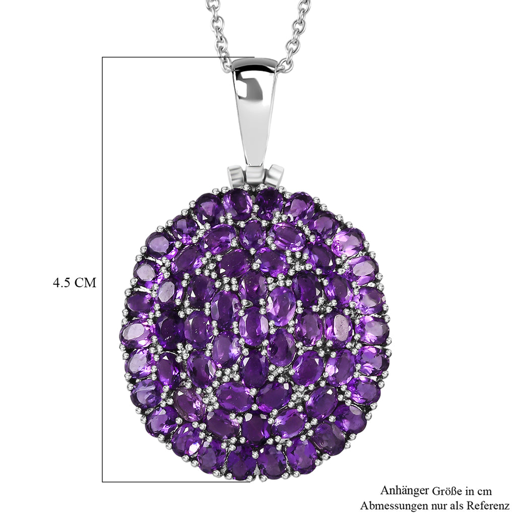 Afrikanischer Amethyst Anhänger mit Kette, Edelstahl ca. 9.44 ct