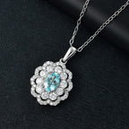 AAAA Paraiba Turmalin, Weißer Diamant AGI zertifiziert Schmuckset ca. 50 cm 950 Platin ca. 2.08 ct