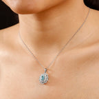 AAAA Paraiba Turmalin, Weißer Diamant AGI zertifiziert Schmuckset ca. 50 cm 950 Platin ca. 2.08 ct