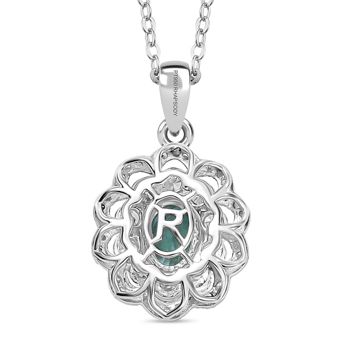 AAAA Paraiba Turmalin, Weißer Diamant AGI zertifiziert Schmuckset ca. 50 cm 950 Platin ca. 2.08 ct