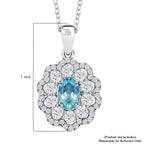 AAAA Paraiba Turmalin, Weißer Diamant AGI zertifiziert Schmuckset ca. 50 cm 950 Platin ca. 2.08 ct
