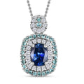 AAAA Ceylon-Saphir, Paraiba Turmalin AGI zertifiziert Schmuckset ca. 50 cm 950 Platin ca. 2.06 ct