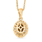 AA Natürlicher goldener Tansanit, Weißer Diamant Schmuckset 925 Silber 750 Gelbgold Vermeil ca. 1,00 ct.