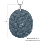 Natürlicher Olmek Jadeit Anhänger mit Kette ca. 50 cm, 925 Silber rhodiniert ca. 105.00 ct