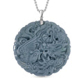 Natürlicher Olmek Jadeit Anhänger mit Kette ca. 50 cm, 925 Silber rhodiniert ca. 110.00 ct