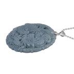 Natürlicher Olmek Jadeit Anhänger mit Kette ca. 50 cm, 925 Silber rhodiniert ca. 110.00 ct
