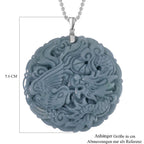 Natürlicher Olmek Jadeit Anhänger mit Kette ca. 50 cm, 925 Silber rhodiniert ca. 110.00 ct