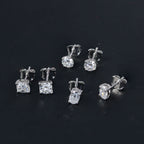 3er Set Moissanit Ohrstecker, 925 Silber rhodiniert ca. 2,82 ct.