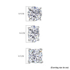3er Set Moissanit Ohrstecker, 925 Silber rhodiniert ca. 2,82 ct.