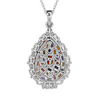 Mehrfarbig Saphir, Weißer Zirkon Anhänger mit Kette, 925 Silber Gelbgold Vermeil ca. 3.67 ct
