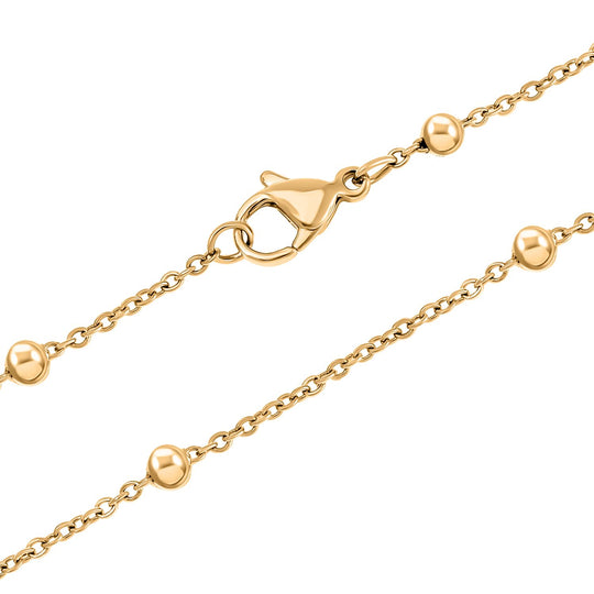 Edison Tropfen Perle Anhänger mit Kette, (ca. 10x15mm), Reiner Edelstahl, vergoldet