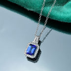 Rhapsody AAAA Tansanit, Weißer Diamant VS-EF AGI zertifiziert und geprüft Anhänger mit Kette ca. 50 cm 950 Platin ca. 2,75 ct.