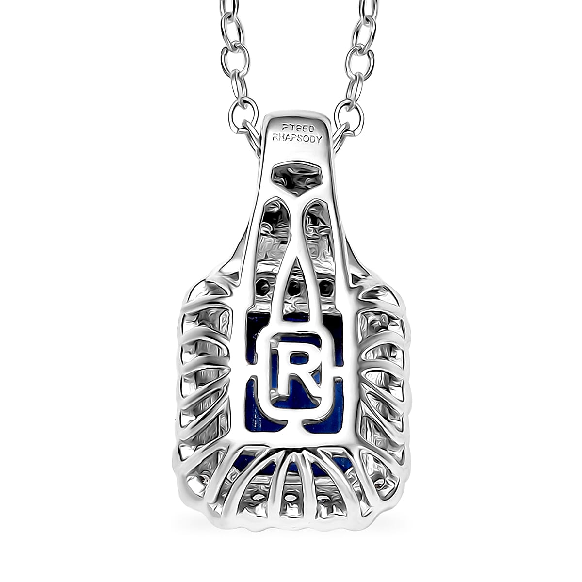 Rhapsody AAAA Tansanit, Weißer Diamant VS-EF AGI zertifiziert und geprüft Anhänger mit Kette ca. 50 cm 950 Platin ca. 2,75 ct.