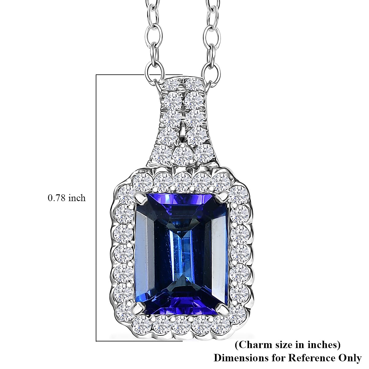 Rhapsody AAAA Tansanit, Weißer Diamant VS-EF AGI zertifiziert und geprüft Anhänger mit Kette ca. 50 cm 950 Platin ca. 2,75 ct.
