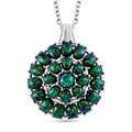 Simuliertes schwarzer Opal Anhänger mit Kette ca. 50 cm + 5 cm Extender, 316L Edelstahl