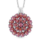 Simuliertes Rotes Opal Anhänger mit Kette ca. 50 cm + 5 cm Extender, 316L Edelstahl