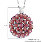 Simuliertes Rotes Opal Anhänger mit Kette ca. 50 cm + 5 cm Extender, 316L Edelstahl