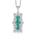 AAA Smaragd, Moissanit Schmuckset 925 Silber rhodiniert ca. 2,47 ct.