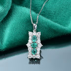 AAA Smaragd, Moissanit Schmuckset 925 Silber rhodiniert ca. 2,47 ct.