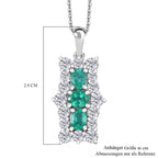 AAA Smaragd, Moissanit Schmuckset 925 Silber rhodiniert ca. 2,47 ct.
