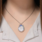 Weiße Keshi Perle, Blauer Opal Schmuckset Messing und Edelstahl