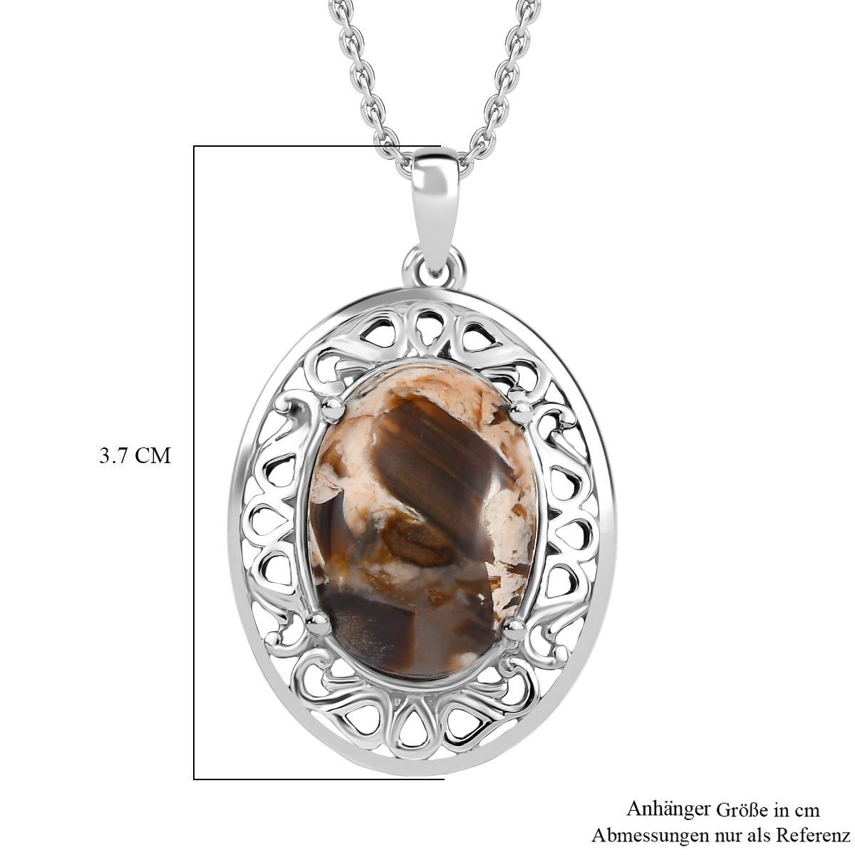 Der Schimmer der Natur - Erdnuss Holz Jaspis Schmuckset Edelstahl ca. 9.50 ct