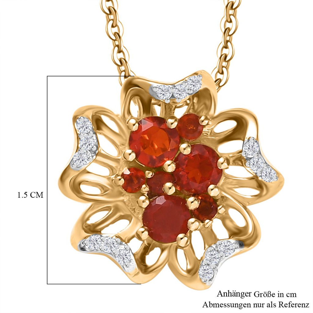 AAAA Blaze-Feueropal Schmuckset 925 Silber 750 Gelb Vergoldet ca. 0,58 ct.