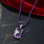 Rosa Amethyst, Afrikanischer Amethyst Anhänger mit Kette ca. 50 cm, 925 Silber rhodiniert ca. 45.00 ct